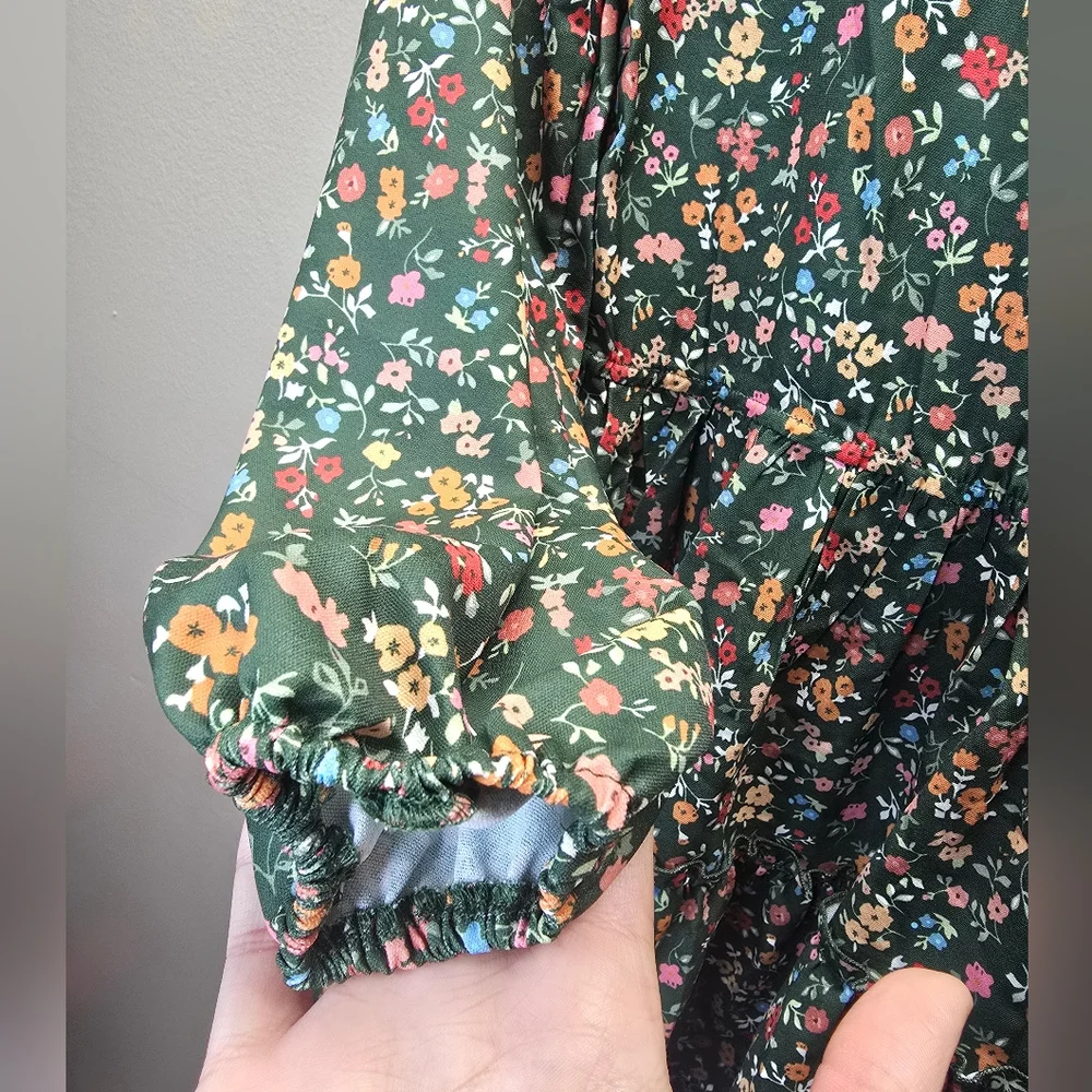 GRACE KARIN Girls Fall Dress Floral Long Sleeve Ruffle Elastic Waist SZ-10 - Picture 8 of 9